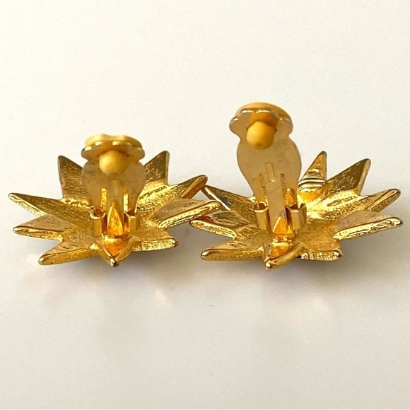 80's Vintage Stars Rhinestones Earrings Clip Ons Clips by Accessory Lady - Picture 5 of 6